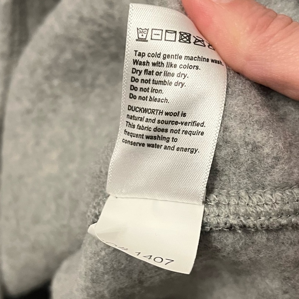 Duckworth Powder Hoodie Grey Rambouillet Merino Fleece Wool Made in USA $175 USD - Picture 7 of 15